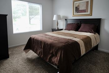 Master bedroom with large windows
